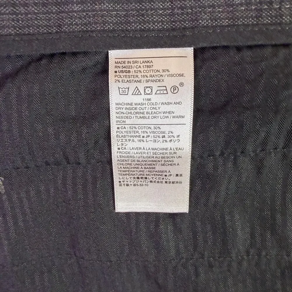Banana Republic Slim Tapered Gray Plaid Pants Mens 32x30 Preppy Grunge Gothic
